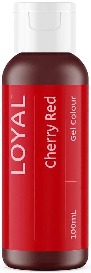 Loyal Gel Food Coloring | Vibrant Color for Buttercream, Fondant, Royal Icing, Gum Paste, Marzipan and Cake Batter | Gel-Based Concentrated Food Dye - 100ml Cherry Red