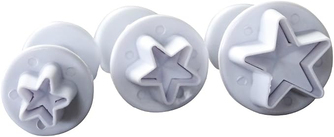 Star Small Fondant Plunger Cutter Set Cake Cookies Decorating Tool Mold-Tiny 3 Pieces（Mini）