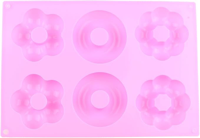 6 Cavity Donut Flower Silicone Chocolate Molds Set Of 2 | For Candy Chocolate Cake Decoration