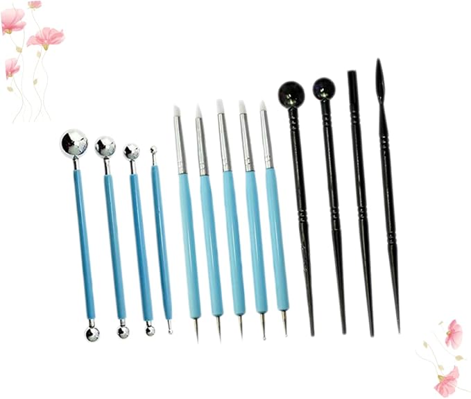 13pcs Fondant Carving Pen Modeling Tools Fondant Decorating Tools Sugar Craft Pen Set Baking Decorations Kit