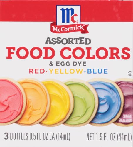 McCormick Assorted Food Colors & Egg Dye, 1.5 fl oz (Pack of 6)