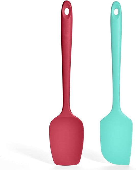 2 Pieces Silicone Spatula Set: Ironberry 600ºF Heat Resistant Food Grade Cooking & Baking Utensils, Kitchen Flexible Nonstick Rubber Scraper for Scraping, Mixing, Scrambling, Flipping (Multicolor 2)