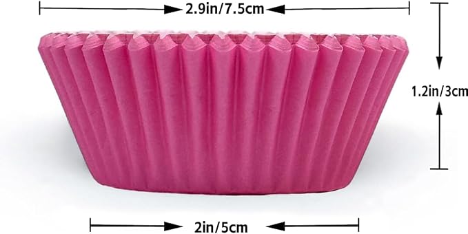 qiqee 300 Counts Cupcake Liners Cupcake Cups Food Grade 6 Solid Pink Purple Colors Cupcake Papers Muffin Baking Cups Cupcake Wrappers (Standard Size)