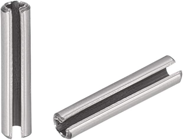 uxcell Slotted Spring Pin - M1.5 x 6mm 304 Stainless Steel Split Spring Roll Dowel Pins Plain Finish 20Pcs