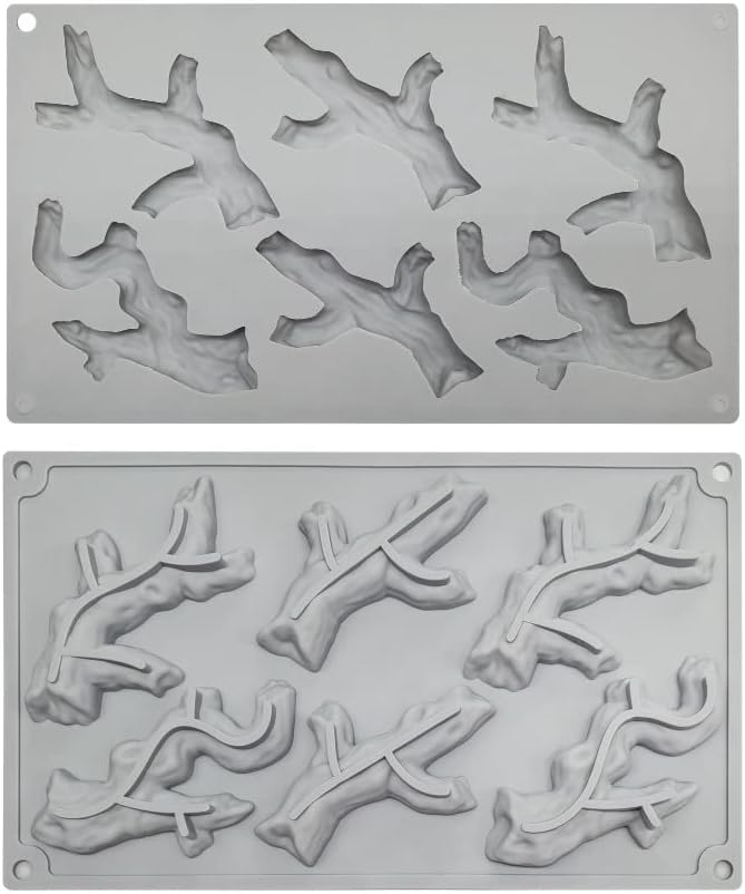 mostsom Silicone Nature Branch Designs Mold Fondant and Gum Paste Mold - Cake Decorating Supplies (Branch E)