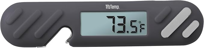 Taylor TruTemp Digital Instant Read Thermometer Meat Probe for BBQ Kitchen with Built in Bottle Opener, Reliable Folding Probe Easy Read LCD Grilling Cooking Tool, Gray
