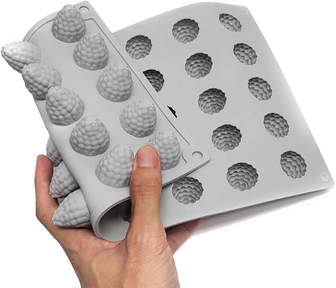 mostsom 35-Cavity 3D Raspberry Silicone Mold for Fondant Chocolate Candy Gum Paste Polymer Clay Resin Kitchen Baking Sugar Craft Cake Cupcake Decorating Tools (Raspberry D)