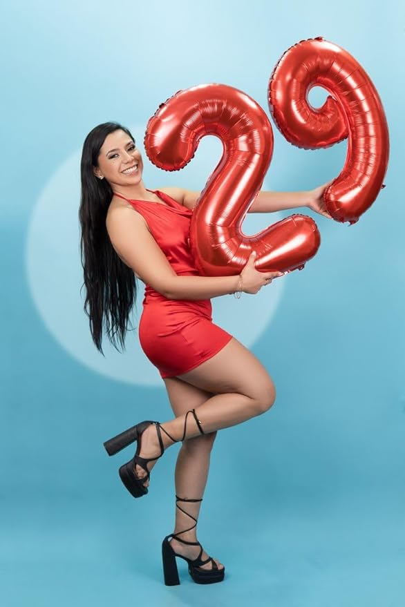Balloon 40 Inch Red Number, 16th Birthday Decorations for 1 6 16 61, Large Foil Sweet 16 Balloons Number for Wedding Memorial Day's Photo Shoot Decoration
