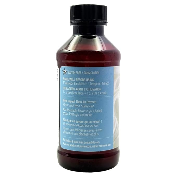 LorAnn Vanilla Emulsion, No Added Color, 4 ounce bottle
