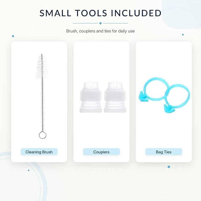 34 PCS Cake Decorating Supplies Kit, Reusable Piping Bags and Tips Set with 24 Stainless Steel Icing Tips, 3 Cake Scrapers, 2 Couplers, Ties and Cleaning Brush for Baking