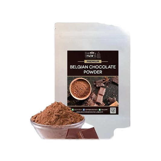 สวีท Rich Belgian Cocoa Powder for Baking and Beverage Preparation, Unsweetened Dutch-Process Chocolate Powder for Pastries, Desserts (200g)