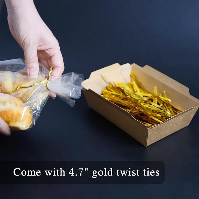 8 x 12 Inch Mirco Perforated Bread Bags, 100 Clear Plastic Bakery Bags With Free Twist Ties, Suitable for Mini Bun/Donut/Muffin/Bagel
