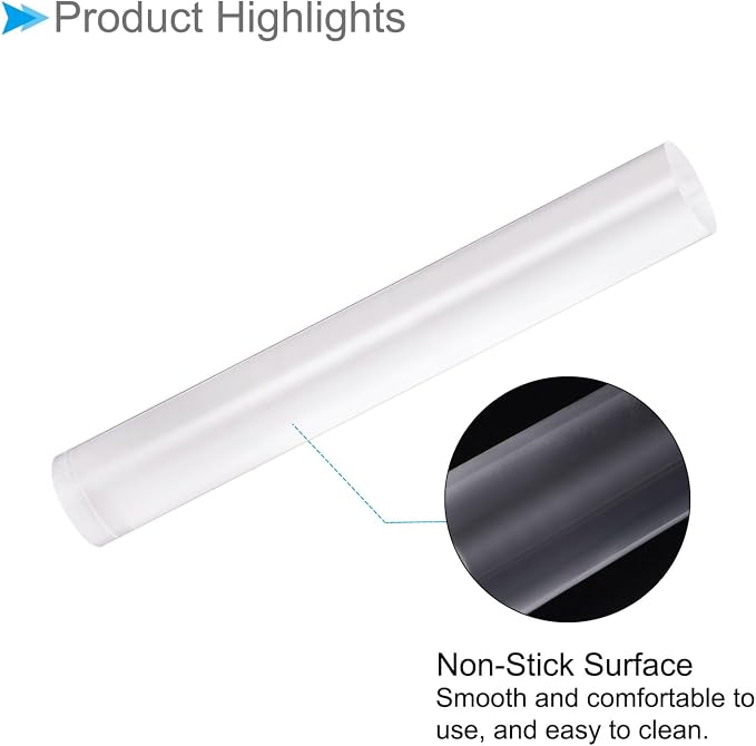 Acrylic Clay Roller, 7.28 Inch Length 1 Inch Dia., Acrylic Non-Stick Rolling Pin Roller Transparent - (Applications: for Shaping Sculpting)