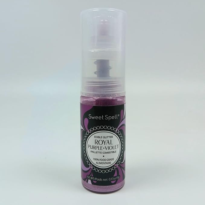 Sweet Spell Edible Cake Glitter Spray – Shimmering Magic for Cakes Decorating & Cocktails – 100% Edible, Food-Grade, Vegan, Gluten-Free (Purple)