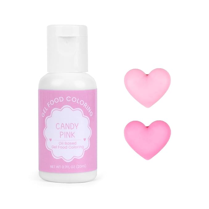 Oil Based Food Coloring for Chocolate, 20ml Edible Candy Pink Oil Based Food Coloring Gel for Cake Decorating, Sugar, Candy Melts, Baking, Cookies, Icing Frosting, Meringues, Cream- 0.7 Fl. Oz(Candy Pink)