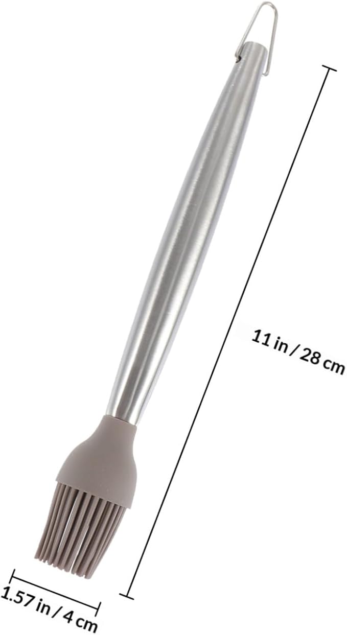 Stainless Steel Handle Silicone Basting Brush Heat Resistant Bbq Tool for Grilling Baking and Cooking Easy to Clean Non-melting for Marinades and Sauces