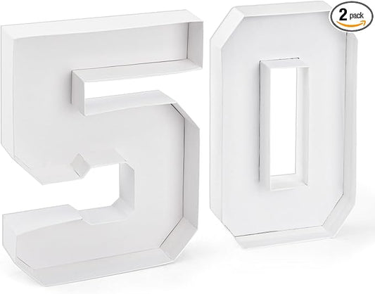 50 Set Cardboard Number for Charcuterie 10.2'' Fillable Tray Charcuterie Paper Box for 50th Birthday Anniversary Party Decorations Chocolate Candy Cupcake Container