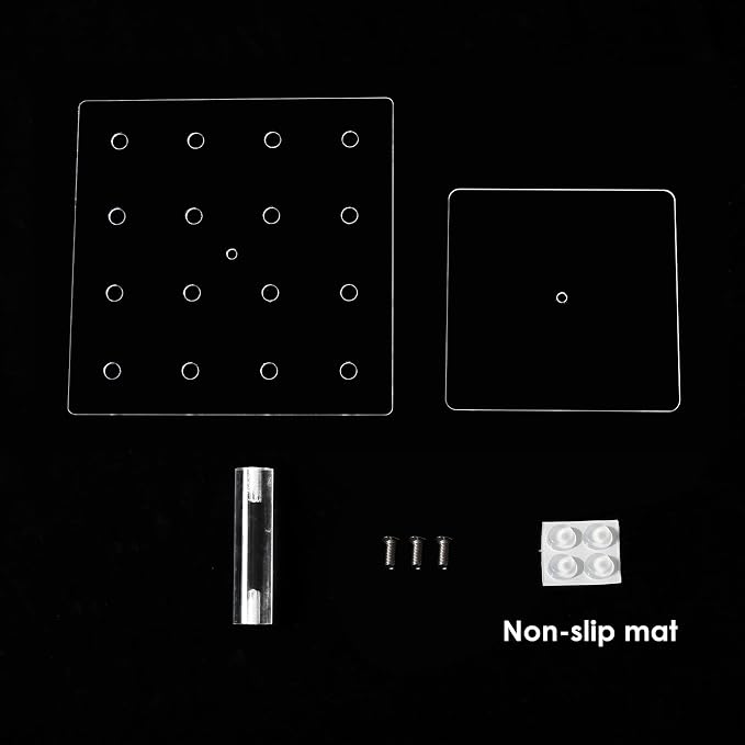 Clear Acrylic 16 Holes Push Pop Cake Stand Shooter Stand for party, wedding, bakery (7.87'' of length) (16 Hole-Square)