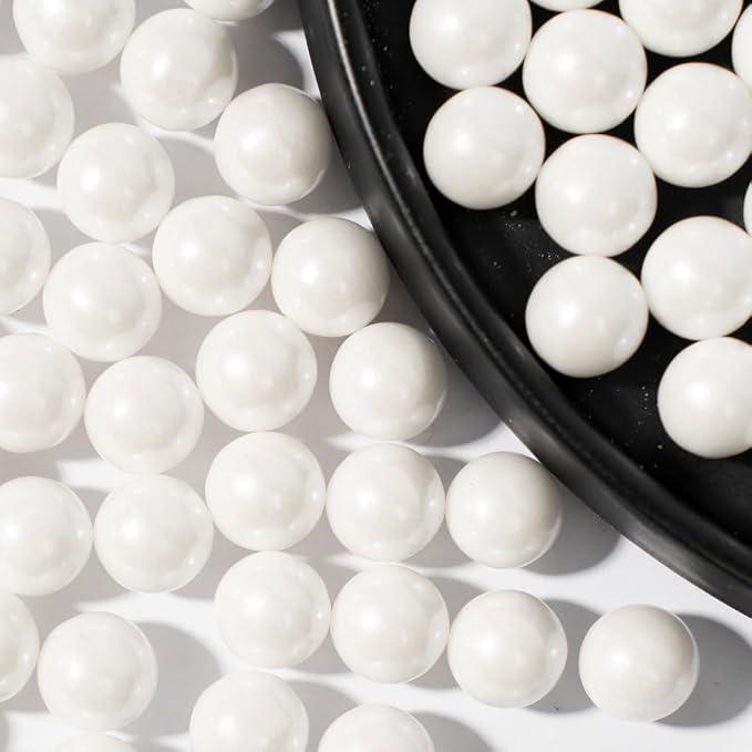 NIPEOR Edible White Pearl Sprinkles 4.6oz/130g Round Sprinkles for Cake Decorating,Cupcake Candy for Ice Cream Toppings (White 10mm Edible Pearls)