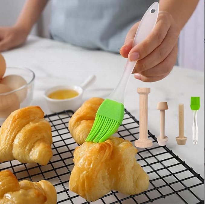 Wooden Tart Tamper Set Double Side Pastry Dough Tamper Egg Tarts Tamper Pastry Tools DIY Cake Pastry Tools for Making Egg Tart, Cheesecakes and Desserts, Set of 4