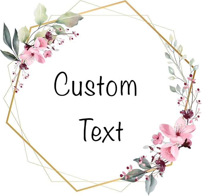 Custom Stickers for Weddings, Birthdays & Businesses - Personalized Labels with Your Logo - Waterproof, Fade and Heat Resistant - Pack of 100-1000 (Wreath K, 1.5 Inch)