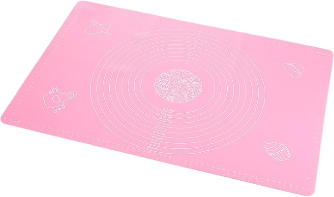 uxcell Silicone Baking Mat, 20 x 28 Inch Non Stick Pastry Mat Sheet, Counter Mat Reusable Oven Baking Mat for Pastry Rolling Dough with Measurements, Pink