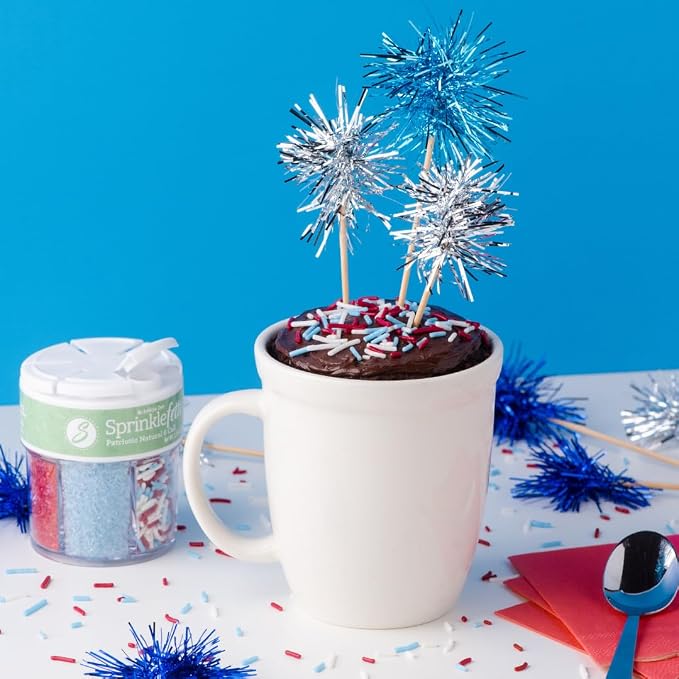 Sweets Indeed Dye Free 4th of July Sprinkles – Patriotic Red White and Blue Sprinkles with No Artificial Dyes for Baking & Decorating Cupcakes, Cookies, Cakes & Desserts – 2.75 ounces