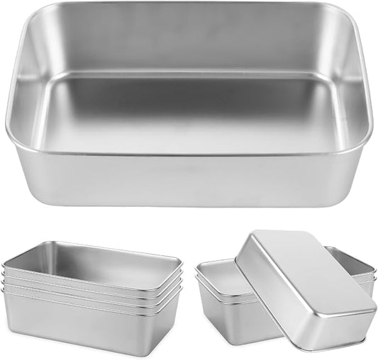 AKOLAFE 8 Pack Stainless Steel Loaf Pan 9 x 5.9 Inch Banana Bread Pan for Homemade Bread Loaf Pans for Baking Bread Tin Sourdough Bread Baking Pan Metal Sandwich Loaf Bread Pans for Meatloaf, Cake