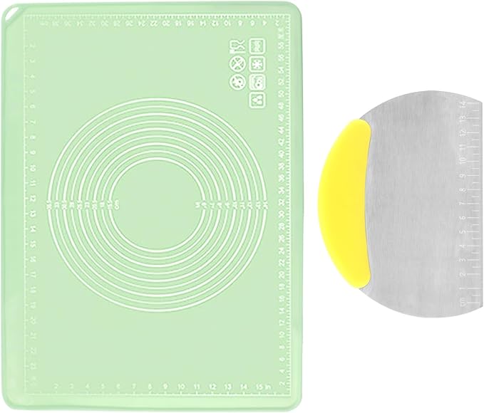 28" x 20"Silicone Baking Mat, Extra Thick Dough Rolling Mat with Measurements and Edge Heightening, Non-stick Food Grade Silicone Pastry Mat for Pastry, Bread, Cookies