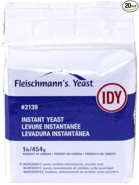 Fleischmanns Dry Instant Baking Yeast 20 Case 1 Pound