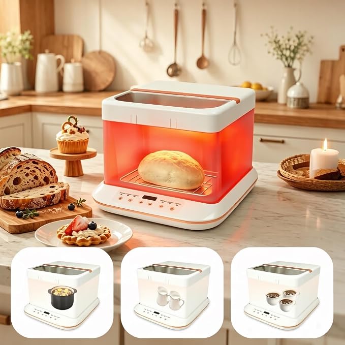 Foldable Bread Proofer & Slow Cooker, 25L Large Capacity | 32–248°F Digital Temperature Control, 24H Timer, Dough Proofing Box for Sourdough, Bread, Pizza Dough, Yogurt & Fermentation