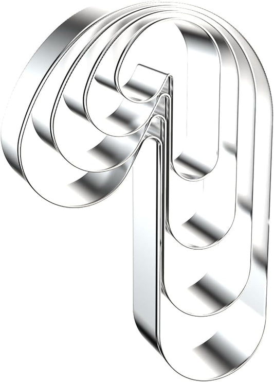 Candy Cane Cookie Cutter Set - 5 inch, 4 inch, 3 inch, 2 inch - 4 Piece Christmas Cookie Cutters Shapes Molds - Stainless Steel