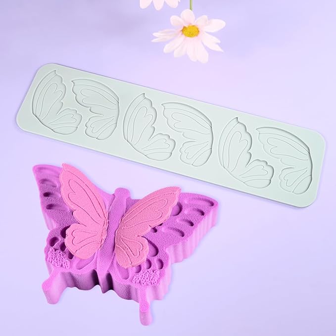 mostsom Butterfly Lace Pattern Silicone Mold Fondant Cake Rim Chocolate Dessert Pastry Making Decorative Kitchen Baking Accessories Tool (C_ Butterfly)