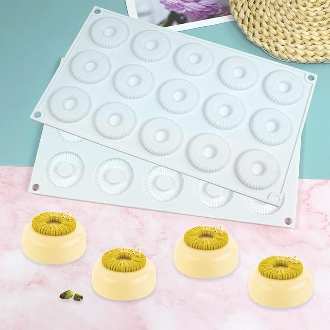 Silicone Donut Mold Round Doughnut Silicone Candy Molds Non-Stick Silicone Molds Perfect For Donut Cake Biscuit Bagels Dishwasher Safe