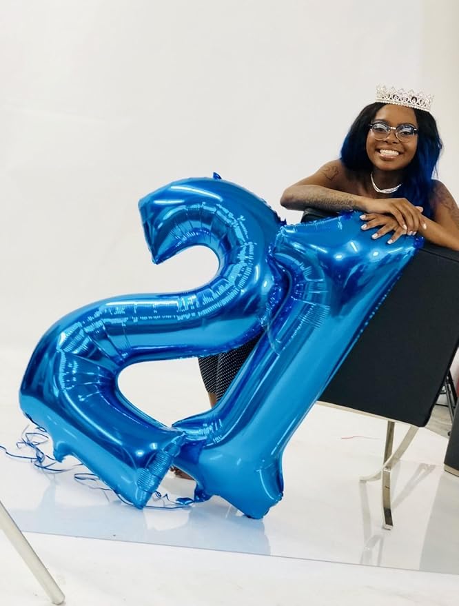 Balloons Number 40 Inch, Large Dark Blue Number 13 Balloon Party Decorations for 1 3 31 Birthday Memorial Day, Foil Balloon for Outdoor & Indoor Wedding Supplies