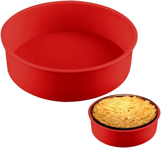 LOQJSS Cheesecake Pan Protector 10‘’ Round Springform Pan Silicone Cheesecake Water Bath Pan Round Cake Pan Baking Mold Preventing Water from Entering the Spring Form Pan(SIZE:10inch/red)
