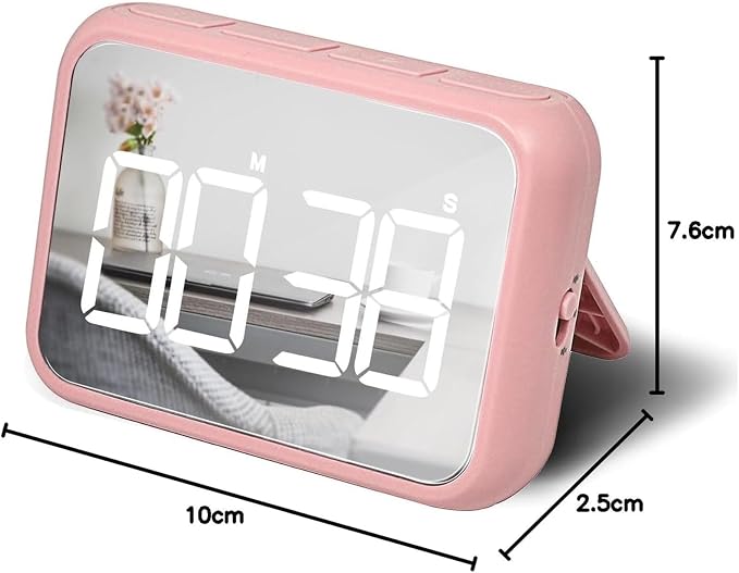 Digital Large Display Visual Timer Stopwatch for Kitchen Teacher School Classroom Cooking, Night Light Magnetic Bathroom Makeup Mirror LED Stop Clock Timer, 99 Minutes Countdown, Loud/Silent (Green)