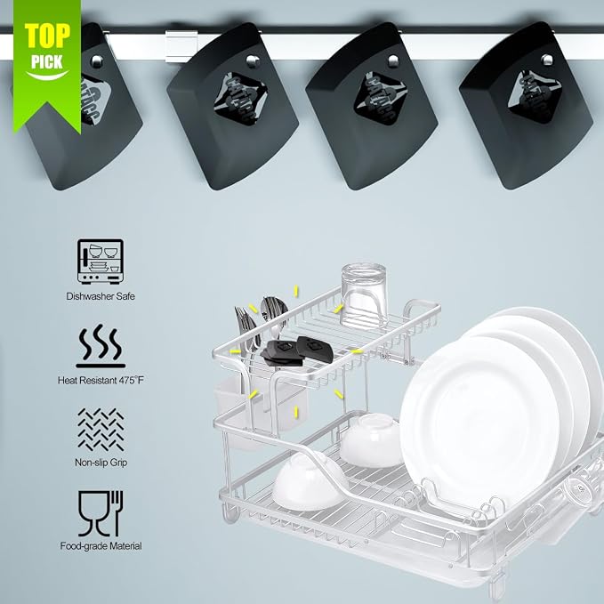 G.CATACC 4-Pack Pan Scraper, Non Scratch Plastic Dish Scrapers for Cast Iron Skillets Pot Pan Counter Cleaning, Kitchen Scraper Tool