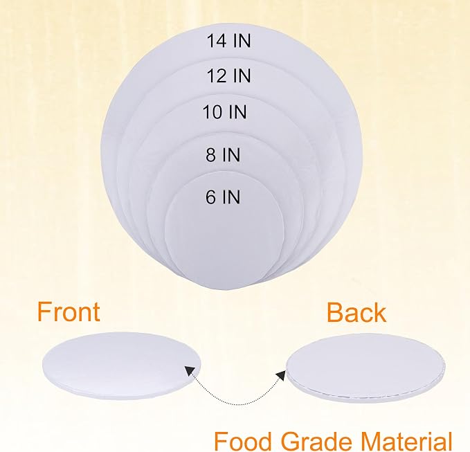 8 inch Round Cake Drum Boards, Dulinkas 1/4 Inch Thick White Corrugated Cardboard Cake Base Grease-Resistant Cake Boards for Multi-Layer Cakes, Weddings & Parties 2 Pack