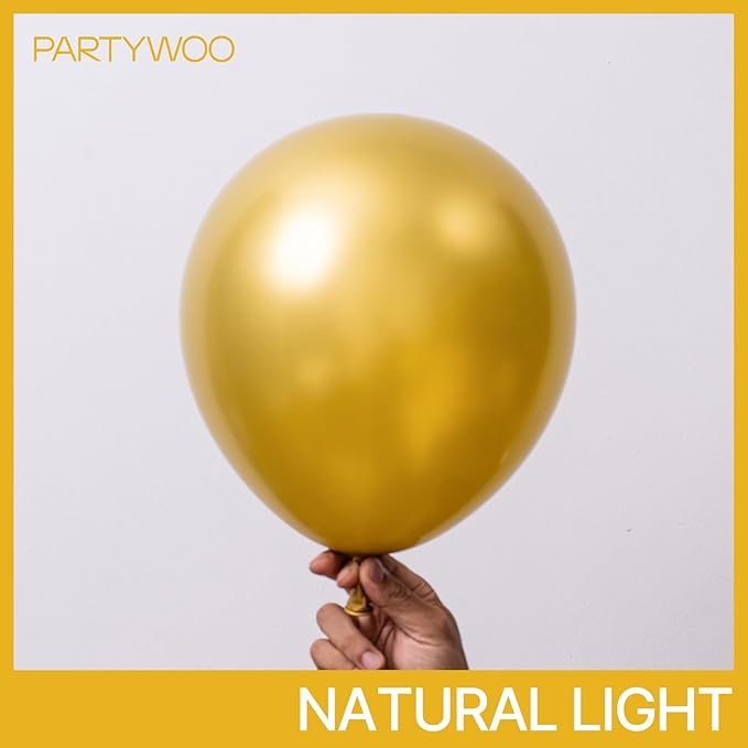PartyWoo Gold Balloons 100pcs Different Sizes of 36 18 12 10 5 Inch Gold Balloon Arch Kit Garland for Birthday Wedding Anniversary Baby Shower Graduation Retirement Casino Party Decorations Gold-G101