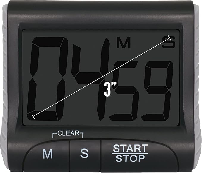 3" Large Display Kitchen Timer -Digital Timer Magnetic Back Loud Alarm On A Rope Countdown-Tanmalan