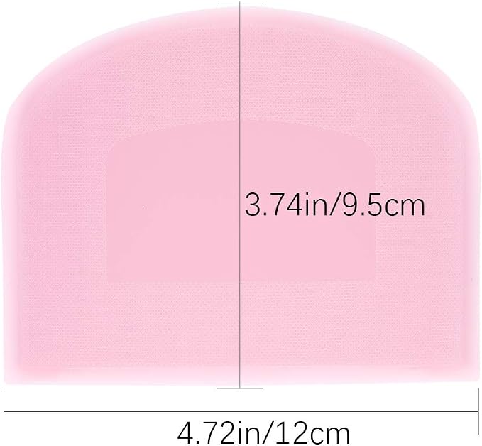 LUTER 2 Pieces 12 x 9.5 cm Pastry Horn – Plastic Dough Scraper for Kitchen, Pastry, Pancakes (Pink, White)
