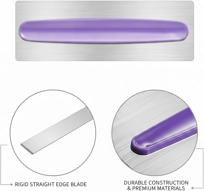 Wedding and Birthday Cake Decorating, Metal Icing Smoother Scraper, 10.8 Inch Rigid Blade for Smooth Frosting (1 Piece)