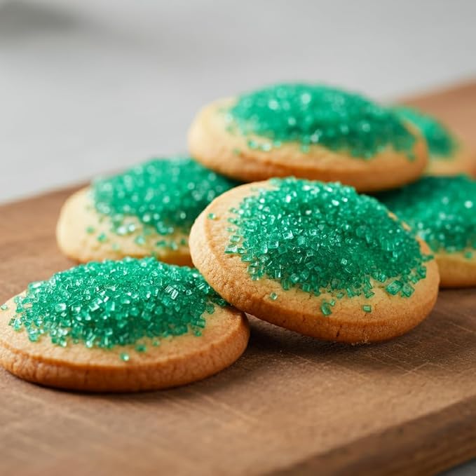 Bakerpan Forest Green Sugar Sprinkles for Baking - 7 oz Coarse Sparkling Decorating Sugar Crystals for Baking Topping, Cookies & Cupcakes | Kosher, Gluten-Free, Made in USA