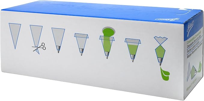 Ateco Compostable and Disposable Piping and Cake Decorating Bags, 12" - Pack of 100, Biodegradable Translucent