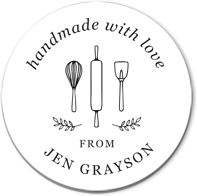 Handmade with Love Stickers, From the Kitchen of Labels for Handmade Items, Bakery Gift Stickers, Business Labels, Baked Good Favor Stickers