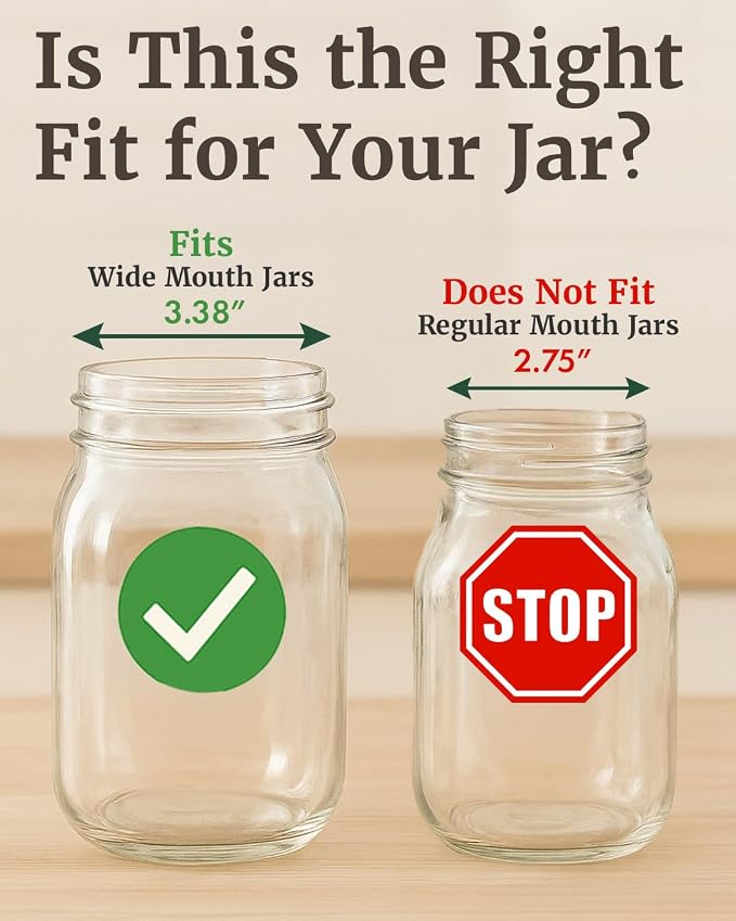 Elementi Fermentation Weights Kit - Set of 2 Glass Fermenting Weights and Mason Jar Fermentation Lids for Wide Mouth Mason Jars - Sauerkraut and Pickling Kit