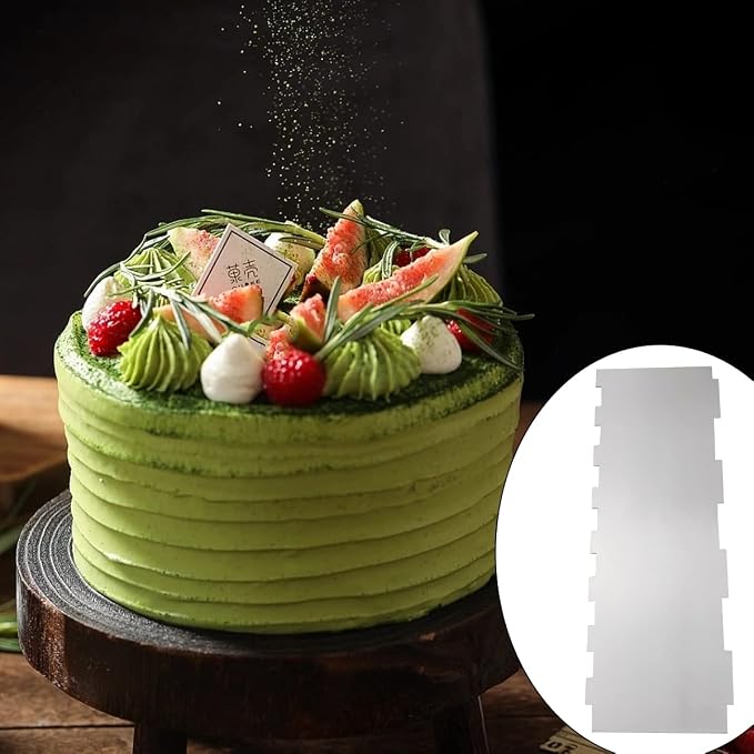 8.6 Inch Stainless Steel Cake Scraper Metal Scraper for Cake Smoother Leveler Scraper Cake Decorating Comb Cake Cutter for Mousse Butter Cream (Style 5)