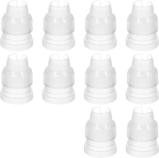 Standard Plastic Couplers for Piping Bags 10 Pack Small Couplers for Piping Bags Cake Decorating Coupler Transparent Pipe Tip Coupler (1.3 x 0.8 Inch)