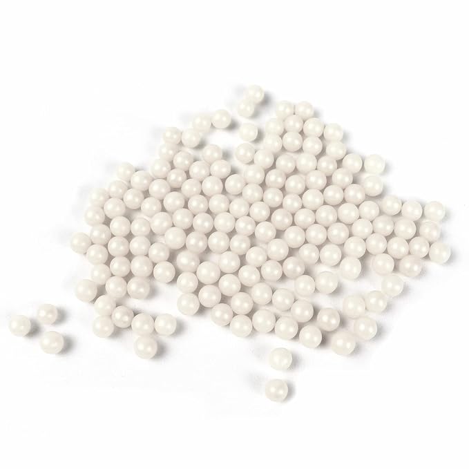 O'Creme White Edible Sugar Pearls Cake Decorating Supplies for Bakers: Cookie, Cupcake & Icing Toppings, Beads Sprinkles For Baking, Certified, Candy Sugar Ball Accents (12mm, 8 Oz)